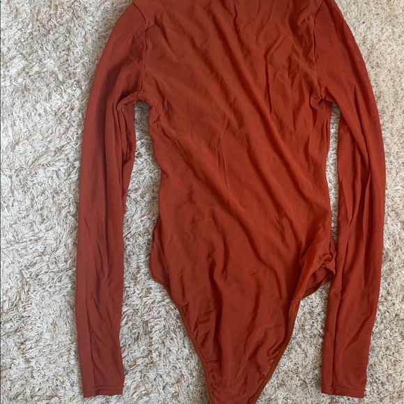 Burnt Orange Mesh Bodysuit - Picture 3 of 3